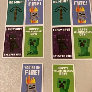 Minecraft Valentines Lot of 10 Unused Cards by Hallmark